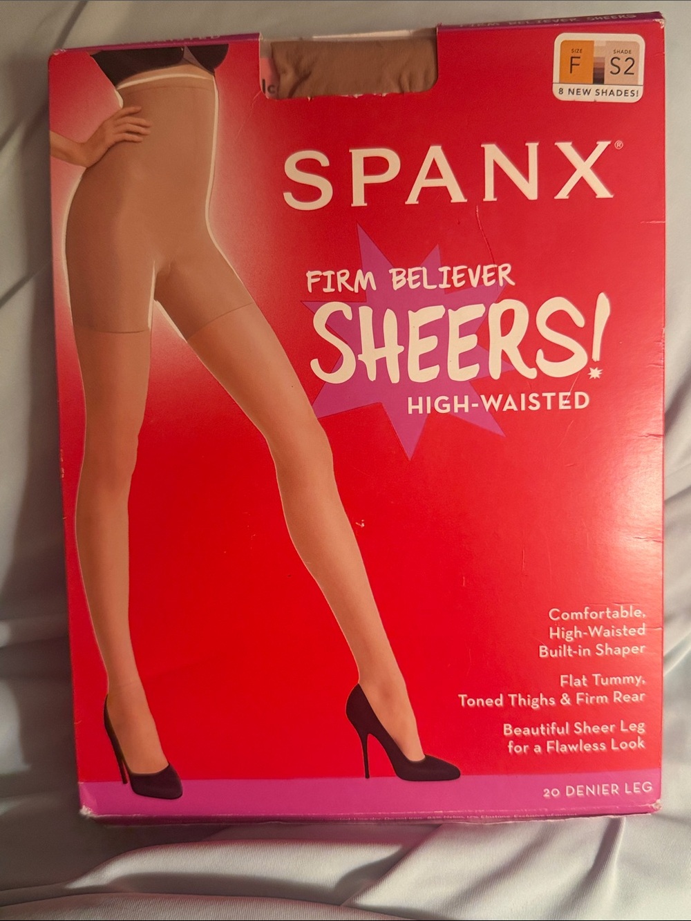 SPANX Sheers High-Waisted Nude/Tan Pantyhose Packaging